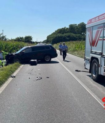 Incidente sulla Sp19: tre feriti, uno trasportato in elisoccorso