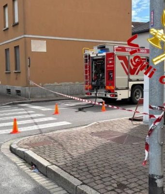 Tombino Enel in fiamme a Sant’Angelo Lodigiano