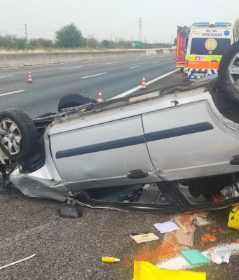 Incidente sull’A1 a Senna Lodigiana: coinvolte due auto, una si ribalta