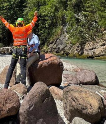 Malore all’Orrido dello Slizza: soccorso un lodigiano con l’elicottero. IL VIDEO