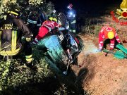 Codogno, auto fuori strada nella notte: 27enne in ospedale