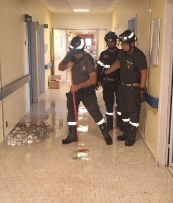 Tubo rotto all’ospedale Delmati: allagati quattro piani