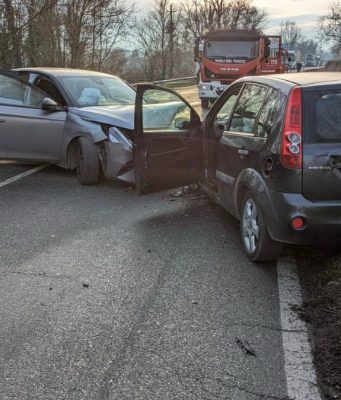 Scontro frontale sulla SP 169 a Cavenago d’Adda: tre persone coinvolte