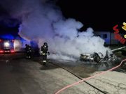 Quattro auto in fiamme a Sant’Angelo Lodigiano