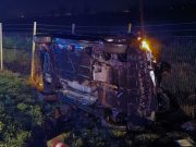 Auto si ribalta sull’A1 a Borghetto Lodigiano: due feriti