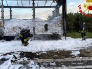 Incendio autotreno sulla SP 115 a Lodi Vecchio