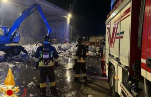 Incendio alla Lodigiana Maceri di Marudo