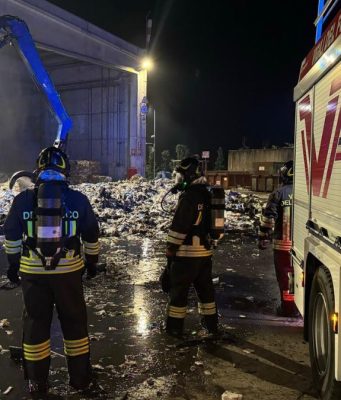 Incendio alla Lodigiana Maceri di Marudo