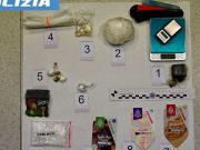 Arrestato 25enne: in casa trovati ketamina, cocaina e hashish