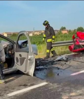 Frontale sulla SP 115 a Lodi Vecchio: interviene l’elisoccorso